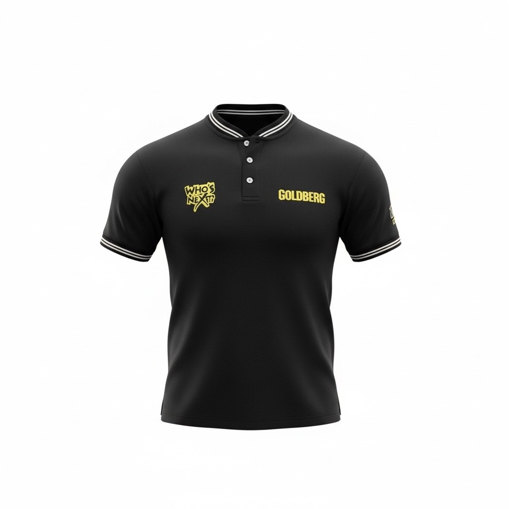WCW Goldberg Who's Next‎ Mens Black Polo Shirt Size S Wrestling Vintage